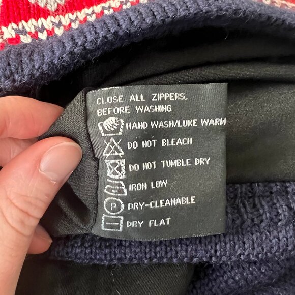 Vintage Fair Isle Wool Sweater Fleece Lined Christmas Oversized Scandinavian 90s - Picture 8 of 10